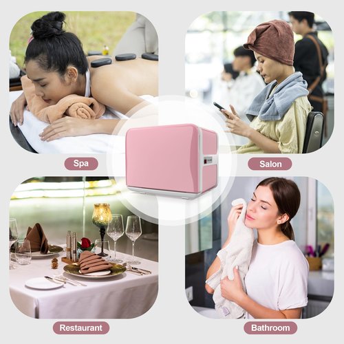 RyJaune Towel Warmer, 8.5L Towel Warmer Cabinet can Hold 12 Wet Facial Towels,Fast Heating with One-piece all-aluminum liner,Hot Towel Warmer Use for Spa,Hair Beauty,Salon - Pink