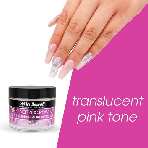 Mia Secret Pink Acrylic Powder - Professional Nail System for Stunning Manicures | 2 OZ