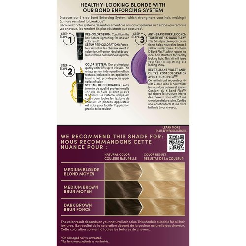 Schwarzkopf Keratin Blonde Hair Dye - 001 High Lift Platinum Blonde | Professional Permanent Color with Bond Enforcing System & Purple Conditioner