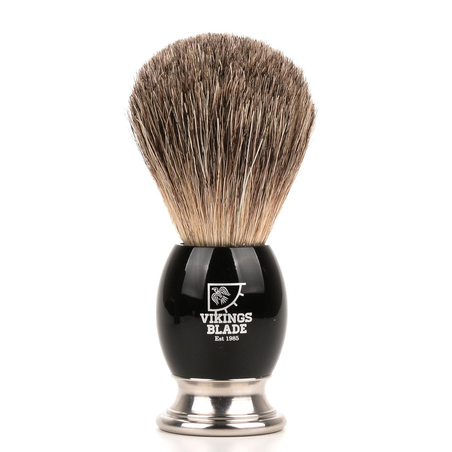 VIKINGS BLADE Luxury Shaving Brush - Ultra Heavy Acrylic & 316L Steel Handle, Dark Stallion Color
