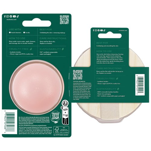 EcoTools Deep Cleansing Facial Brush, Makeup Remover Tool + Dry Brushing Body Brush for Circulation, Cellulite Massage, Dead Skin Removal, Self-Care Gifts
