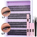 EYDEVRO Lash Clusters Kit 30D40D50D60D Lash Extension Kit Cluster Eyelash Extension Kit 10-14mm Individual Lashes Kit Cluster Lashes with Sweatproof Lash Bond and Seal Lash Tweezers