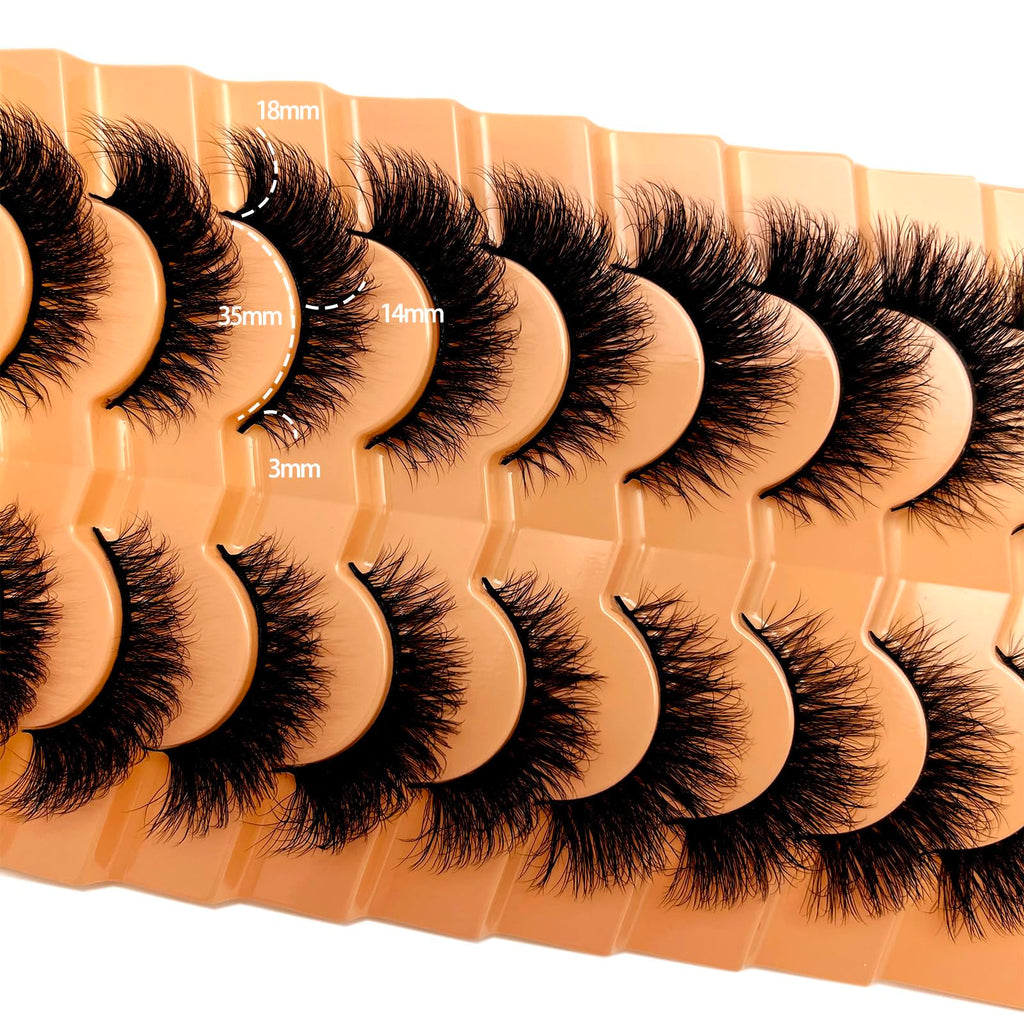 VOCOAK Cat Eye Lashes Mink Wispy Strip Lashes Natural Look Short Fluffy Fox Eye False Eyelashes C Curl Lash Strips Soft Faux Mink Fake Cateye Eyelashes Pack