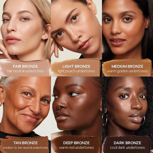 Saie Sun Melt Cream Bronzer - Buildable Balm for Effortless Sculpting - Enriched with Vitamin C, Natural Finish - Light Bronze (1 oz)