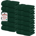 RIVERSIDE 12 Pack Premium 100% Cotton Face Wash Cloths, 12 x 12 Inches, Soft & Absorbent Face Towels for Bathroom Wash Clothes, 550 GSM, Luxury WashCloths for Showering, Body, Spa & Gym, Hunter Green