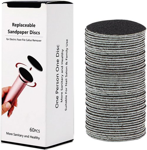 60PCS Replaceable Sandpaper Refill Discs for Electric Foot File Callus Remover (Grit 100)
