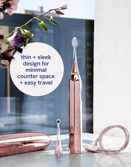 Supersmile Zina45™ Deluxe Sonic Pulse Toothbrush - Rechargeable Electric Brush with Angled Head & Travel Case for Whiter Teeth