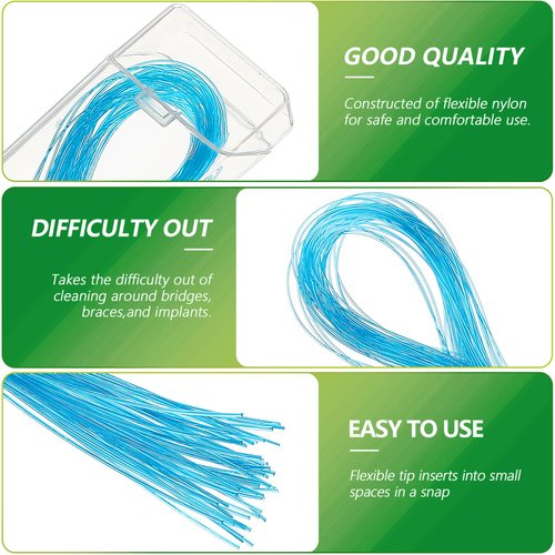 Floss Threaders, Orthodontic Threader, Ultraclean Access Tool for Maintaining Oral Health with Braces, Bridges, and Implants 500 Count (5Pack)