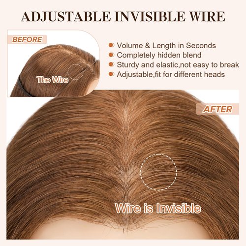 Halo Hair Extensions Real Human Hair,S-noilite 100% Human Hair Halo Extensions,Halo Hair Extension for Women, Halo Hair Extensions,04 Medium Brown 65g/16inch