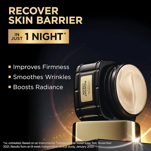 L'Oreal Paris Age Perfect Anti-Aging Midnight Cream - Hydrating Face Moisturizer for Wrinkle Reduction | 1.7oz + Serum Sample
