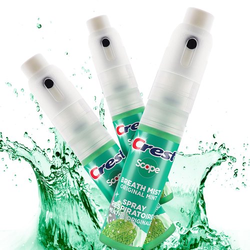 Crest Scope | One 3-Pack of Mint Breath Mist Sprays (3 Total Sprays) - 0.24 Ounce (7mL) Each – 0.72 Ounces Total