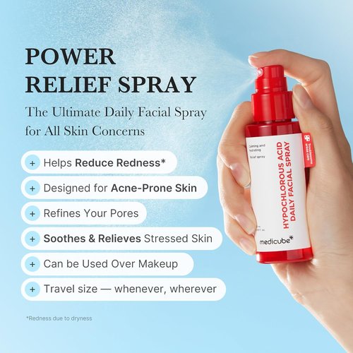Medicube Power Soothing Spray - Hypochlorous Acid Facial Mist for All Skin Types | 1.69 fl. oz | Daily Skin Solution & Post-Sun Care
