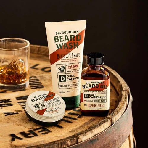 Duke Cannon Supply Co. Big Bourbon Beard Wash, 6 Fl Oz, Oak Barrel Scent - Made in the USA with domestic & globally sourced materials to Strengthen, Rejuvenate, Soften and Condition