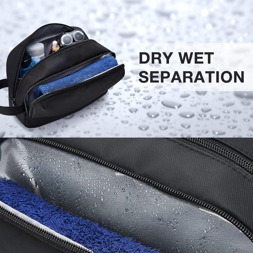 BAGSMART Travel Toiletry Bag - Water Resistant Dopp Kit for Men | Medium Size, Black