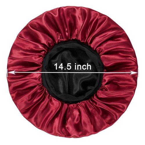 2pcs Bonnet for Men, Bonnets for Women, Satin Silk Hair Bonnet for Sleeping, Reversible Double Layer Wide Band Sleep Cap for Curly Hair Braids