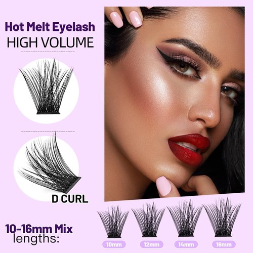 BODERMINCER Lash Cluster Color Black/Brown D Curl 120pcs 8-10-12-14mm/10-12-14-16mm Mixed Segment Cluster Individual Lashes DIY Lash Clusters Self Use Lash Clusters Kit (16mm)