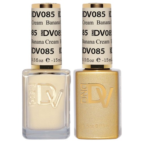DND Gel Polish Set - Coquette Collection | UV/LED Gel & Air Dry Nail Lacquer Duo, 085 Banana Cream, 0.5 Fl Oz