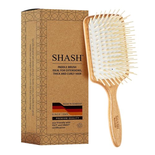 SHASH Large Paddle Hair Brush - Detangler for Thick & Curly Hair | Long Pins & Rubber Cushion