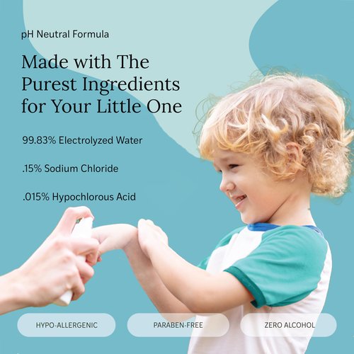 Think Smarter Products Littley Infant & Toddler Hand Cleanser with Hypochlorous Acid, Gently Cleans Dirt & Germs, Non-Toxic & Alcohol-Free, Safe for Sensitive Skin, 2oz Travel-Size Spray Bottle