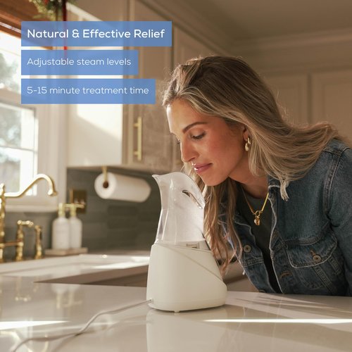 Beurer SI31 Steam Inhaler for Drug-Free Cough & Cold Sinus Relief, Naturally Soothes Nasal & Throat Passages, with Universal Mask & Variable Steam Control, FSA/HSA Eligible