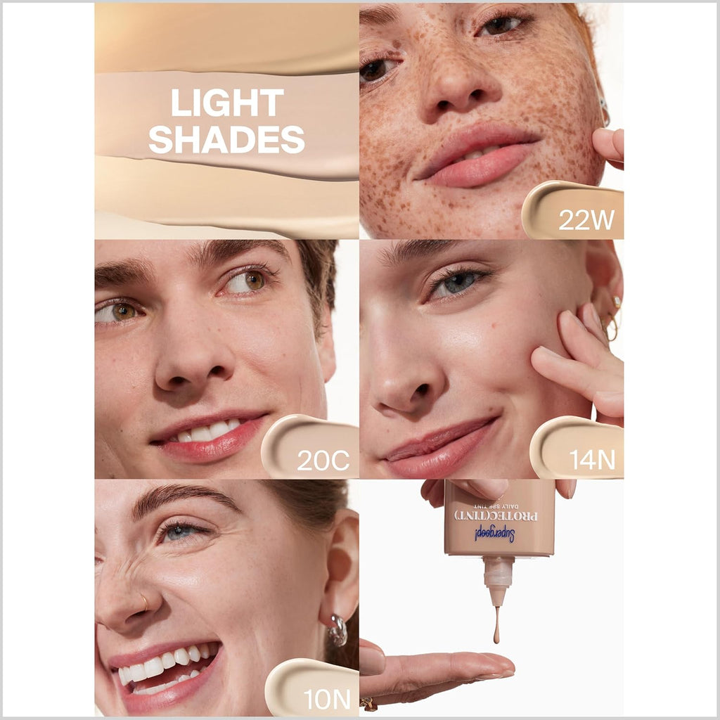 Supergoop! Protec(tint) Daily Skin Tint SPF 50 - Light 10N | Buildable Coverage for Smooth, Even Skin