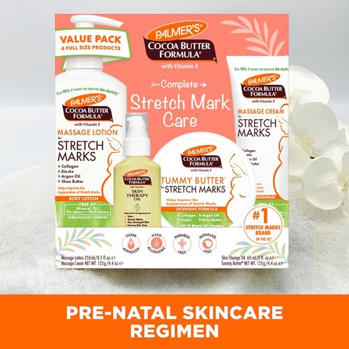 Palmer's Cocoa Butter Formula Pregnancy Skin Care Kit - Stretch Marks & Scars Treatment | 4-Piece Set