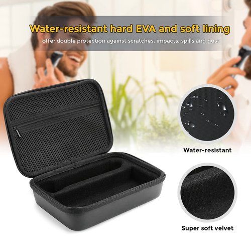 ProCase Hard Carrying Case Compatible for Norelco Multigroom Series 7000 MG7750/49 MG7770 MG7790 MG7791/40 Men's Electric Trimmer Shaver and Attachments -Black