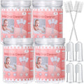 Singhoow 200 Pieces Baby Tongue Cleaner Disposable Infant Oral Cleaner with 4 Pieces Finger Toothbrush Soft Gauze Baby Mouth Newborn for Tooth Mouth Dental Care(Pink)