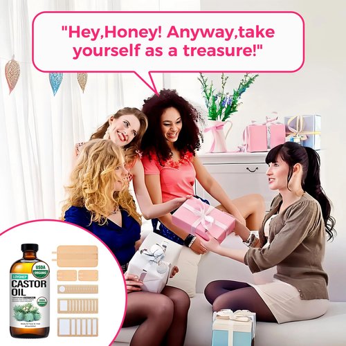 40Pcs Castor Oil Pack Wrap and Disposable Castor Oil Pathes for Belly Button-Stomach-Knee-Feet&Whole Body,with 8 oz Castor Oils Organic Cold Pressed.