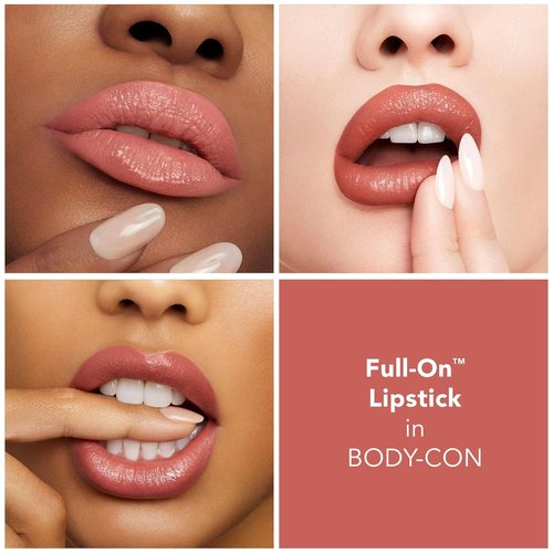 BUXOM Full-On Plumping Satin Lipstick - Pigment-Rich Creamy Color with Peptides & Hyaluronic Acid | Weightless Satin Finish