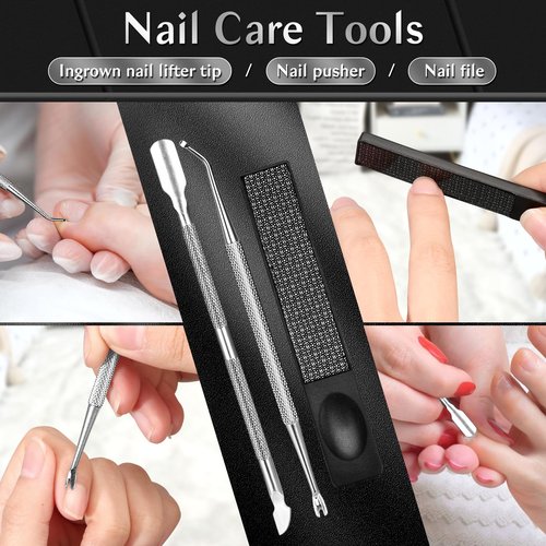 LEYOUFU Toenail Clippers for Seniors Thick Nails, Professional Ingrown Toe Nail Clippers Tools, Wide Jaw Opening Finger Nail Cutter 5-in-1 Heavy Duty Nail Clipper Kit Gifts for Men & Women Adult