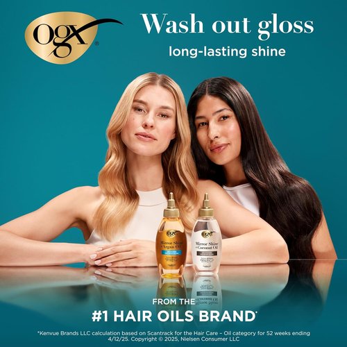OGX Mirror Shine Hair Gloss - Nourishing Coconut Oil Treatment for 48 Hours of Glossy Shine | 4 fl. oz