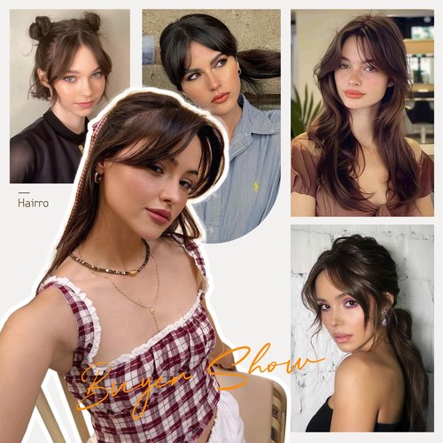 Hairro Human Hair Toppers For Women No Bang Middle Part Side Bangs Hair Clip Wispy Thin Short Wiglet Hairpieces 11 Inches 14g #1B Natural Black