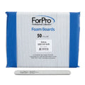 ForPro Professional Collection Zebra Foam Board, 100/180 Grit, Double-Sided Manicure Nail File, 7" L x .75" W 50-Count