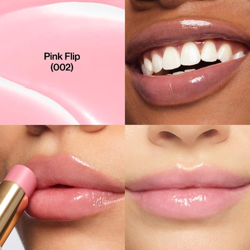 Revlon Super Lustrous Glass Shine Balm - Hydrating Tinted Lip Balm with Hyaluronic Acid & Aloe | 002 Pink Flip, 0.11 oz