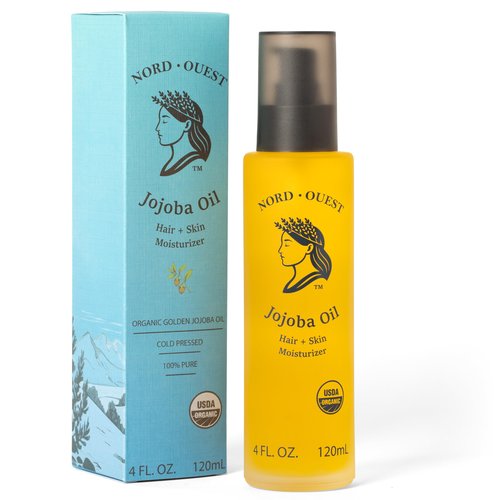 Nord-Ouest Organic Jojoba Oil – 4 oz | Cold-Pressed & Natural Moisturizer for Face,Skin, Hair & Nails | Pure, Hexane Free Base Carrier Oil | Jojoba Oil Organic