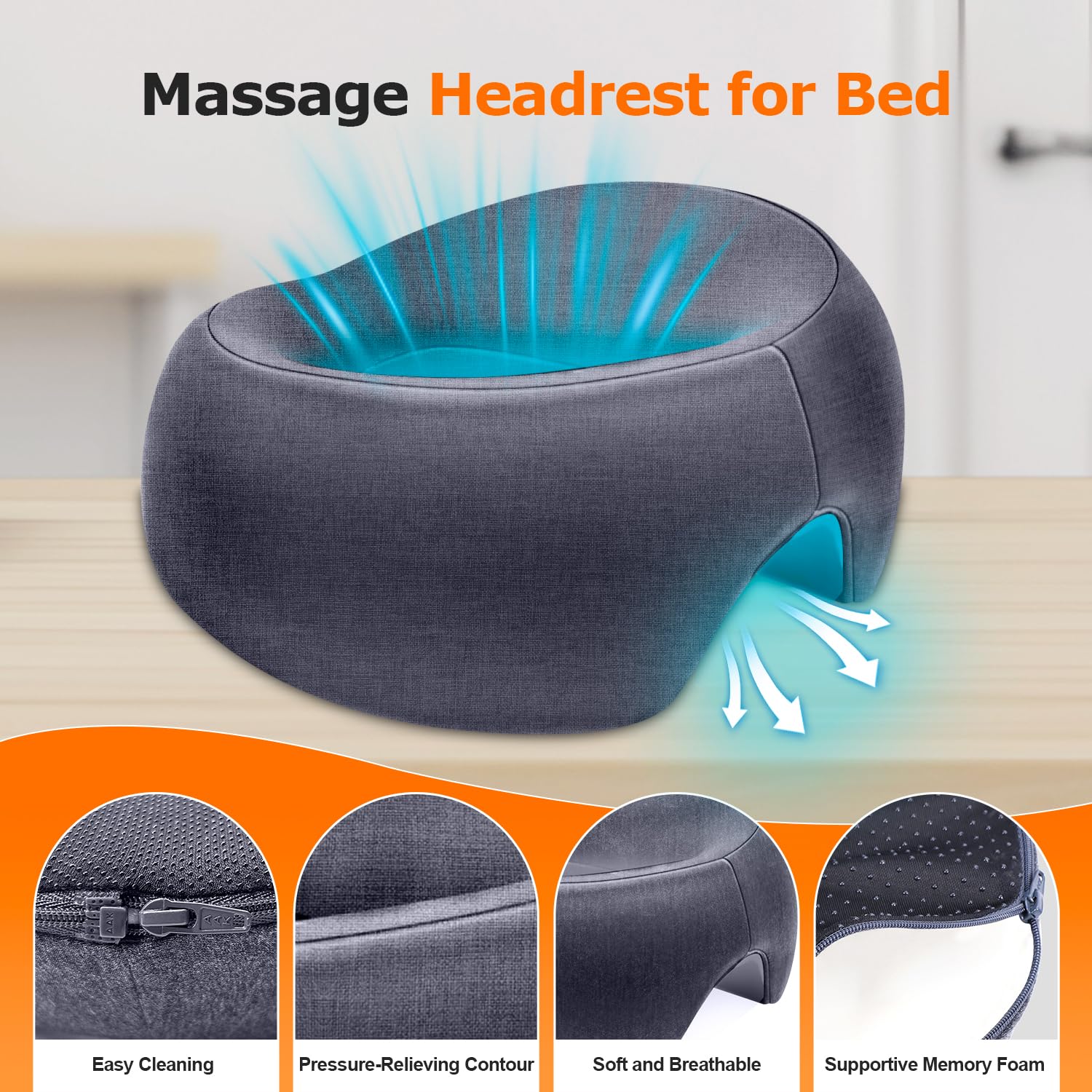 Zonngoo Massage Face Cradle Headrest for Bed,Face Down Pillow Massage Sleeping,BBL Pillow After Surgery,Post Eye Surgery Recovery,Pillow for Stomach Sleeper (Dark Gray Pro)