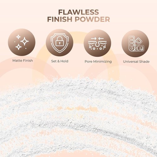 Skiennix Mineral Makeup Full Size Kit - Beige Shade | Matte Translucent Foundation, Kabuki Brush & SPF 30