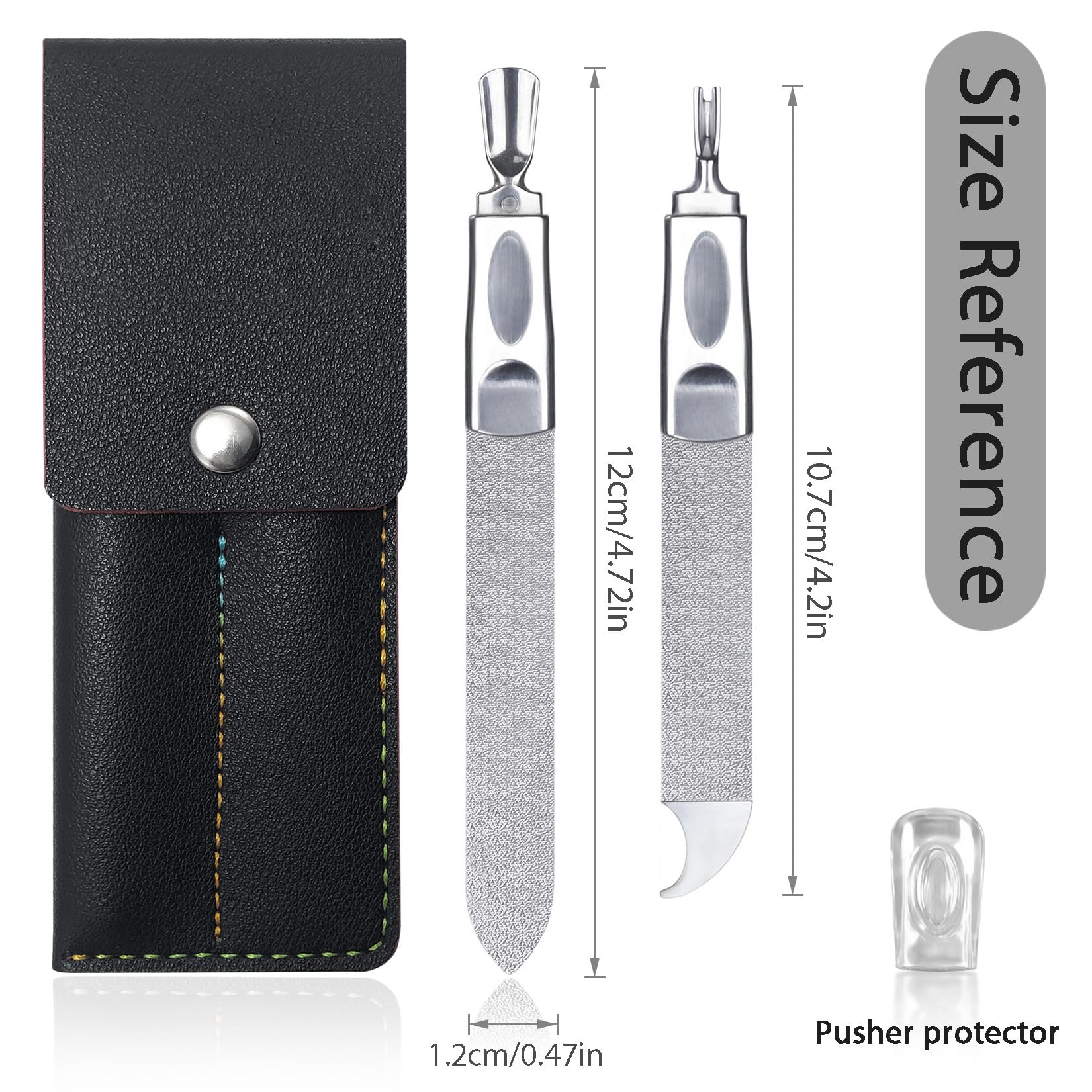 VOGARB Toe Nail Files for Thick Nails, Professional Metal Nail File for Men Women Fingernail and Thick Toenails, Double-Ended and Double-Sided Stainless Steel, 2pcs Set