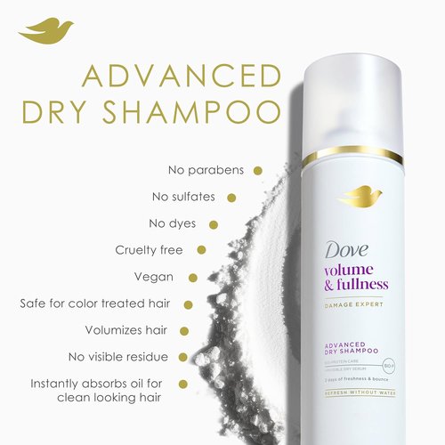 Dove Dry Shampoo Spray - Volume & Fullness | Absorbs Oil for Fresh Hair - 5 oz (2-Pack)