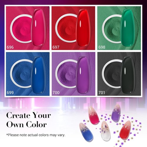 AZUREBEAUTY Dip Powder Nail Kit - 6 Color Jelly Glow for Stunning French Nail Art | DIY Manicure at Home
