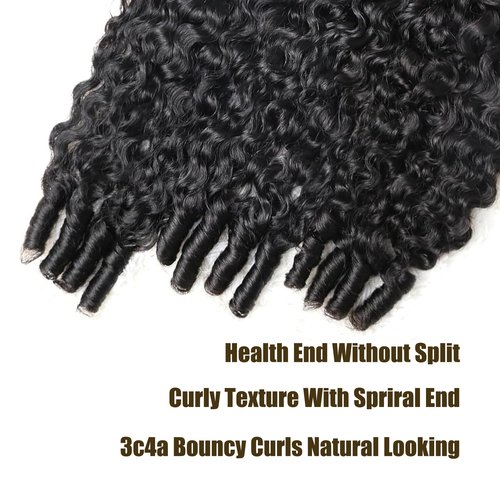 HEYKNOT Burmese Curly Bundles Human Hair 16 Inch Water Wave 100% Unprocessed Brazilian Virgin Hair Quick Weave Hair 3C4A Deep Curly human hair wet and wavy bundles for Women Natural Black