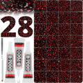 36000Pcs Burgundy Rhinestones for Bedazzling, Bedazzler Kit with Maroon Gems Diamond, Bedazzled Dark Red Resin Flatback Crystal Stone Jewels 2-6MM for Crafting Clothes Crafts Clothing and b 7000 Glue