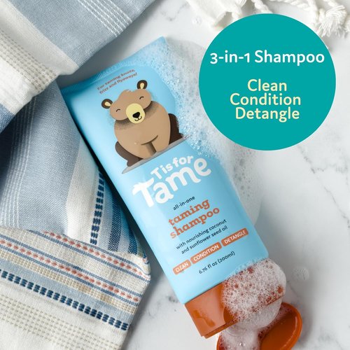 T Is For Tame - 3-in-1 Baby Shampoo, Conditioner & Detangler | Tear-Free, Hypoallergenic, Plant-Based - 6.76 fl oz