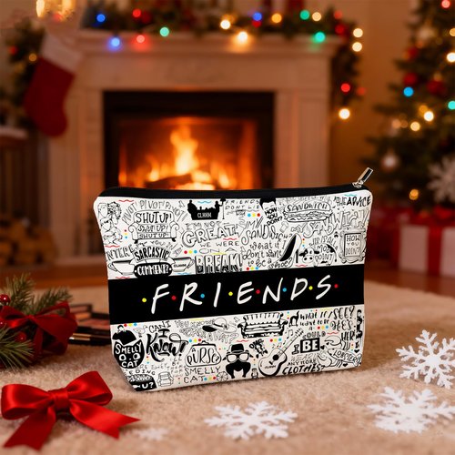 CLHHM Friends TV Show Merchandise Makeup Bag Smiling Friends Merch Cosmetic Bag TV Show Gifts for Women Fans Sister Birthday Friendship