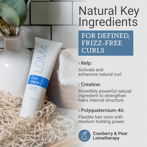 Loma Hair Care Curvy Crème - Nourishing Curl Defining Cream for All Hair Types | 8 oz