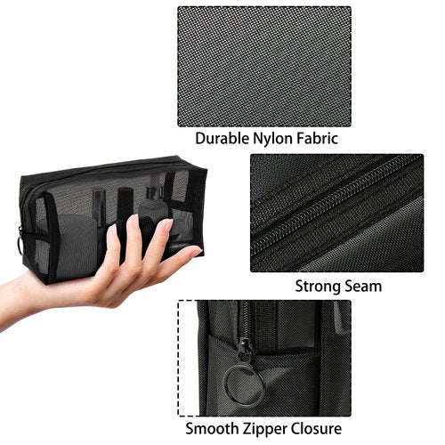 Unoutur 20-Piece Mesh Pouch Set - Portable Mesh Makeup Bag Travel Toiletry Organizer with Zipper