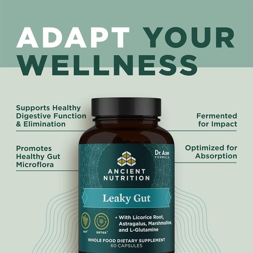 Ancient Nutrition Gut Health Supplement - Leaky Gut Capsules with Licorice Root & L-Glutamine | 60 Count
