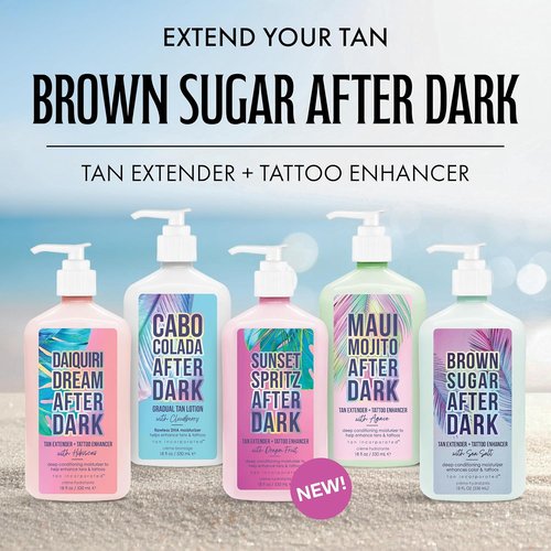 Brown Sugar After Dark Tan Extender - Tattoo Enhancer with Sea Salt & Ocean Botanicals, 18 Fl Oz