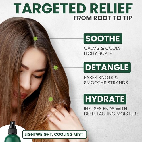 KESMEDIK Tea Tree Rosemary Leave-In Conditioner - Frizz Control & Scalp Relief Spray for Men & Women